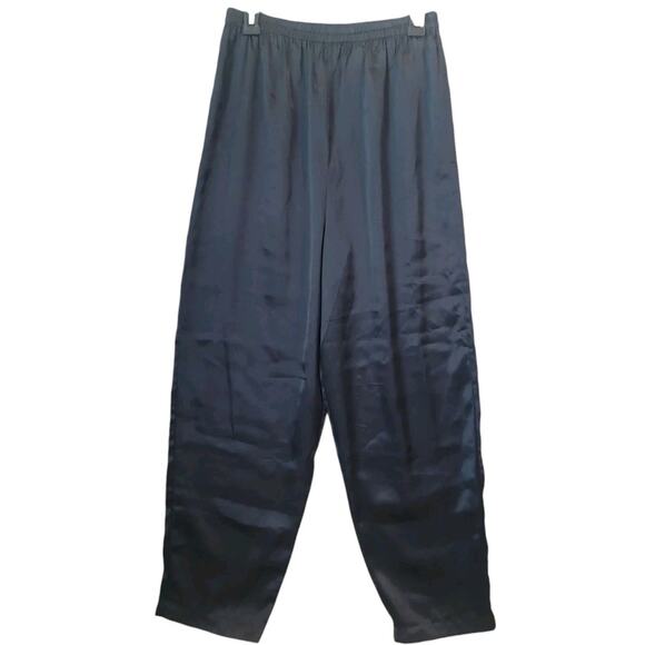 VTG Victorias Secret Elastic Pull On Waist Wide Leg Black Size Small - Picture 1 of 7